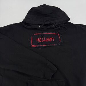 Lil Peep Hellboy TOOPOR Hoodie Black Red Embroidered Distressed Pullover XXL